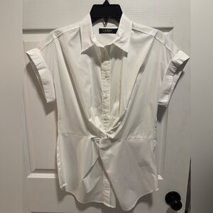 Ralph Lauren White Button Down Shirt with Short Sleeves